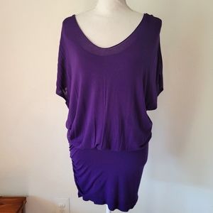 ALICE + OLIVIA Purple Fitted Ruched Cocktail Dress Medium